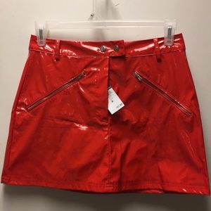 Rue 21 Red faux Leather Mini Skirt limited edition